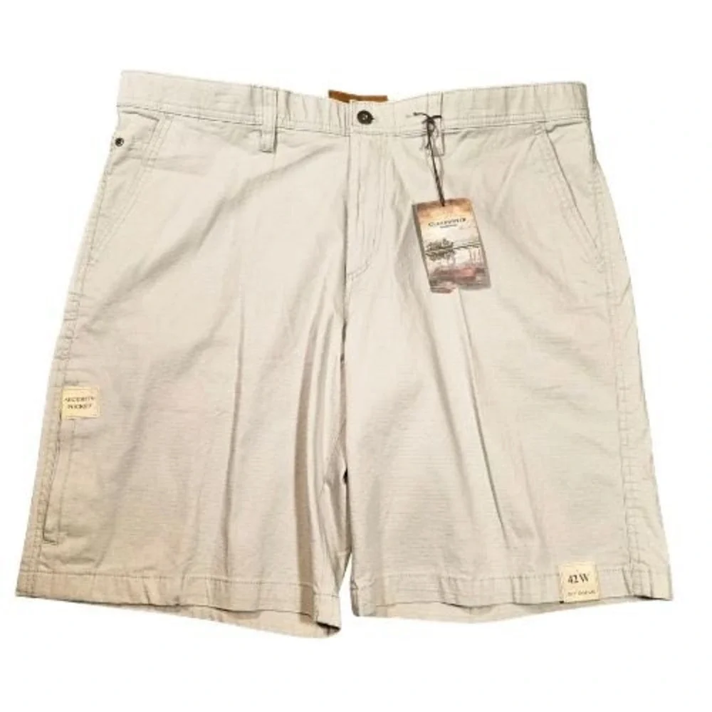 NWT Clearwater‎ Outfitters Mens 42W Ripstop Chino Shorts Khaki Gorpcore Fishing